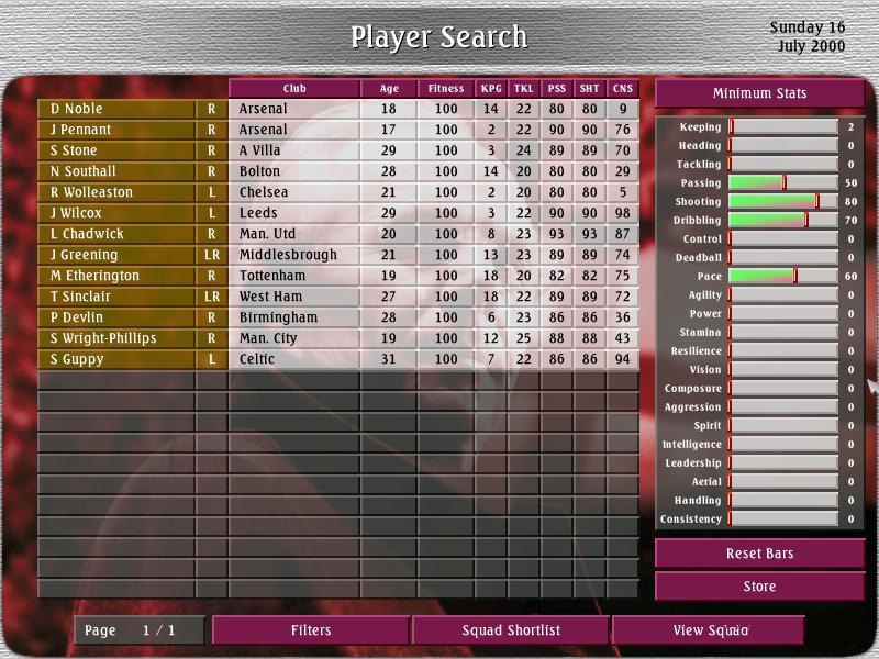 Скриншот из игры Sven-Göran Eriksson