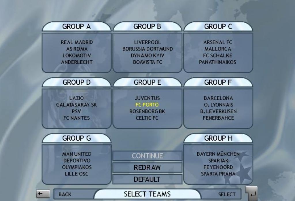 Скриншот из игры UEFA Champions League:Season 2001/2002 под номером 2