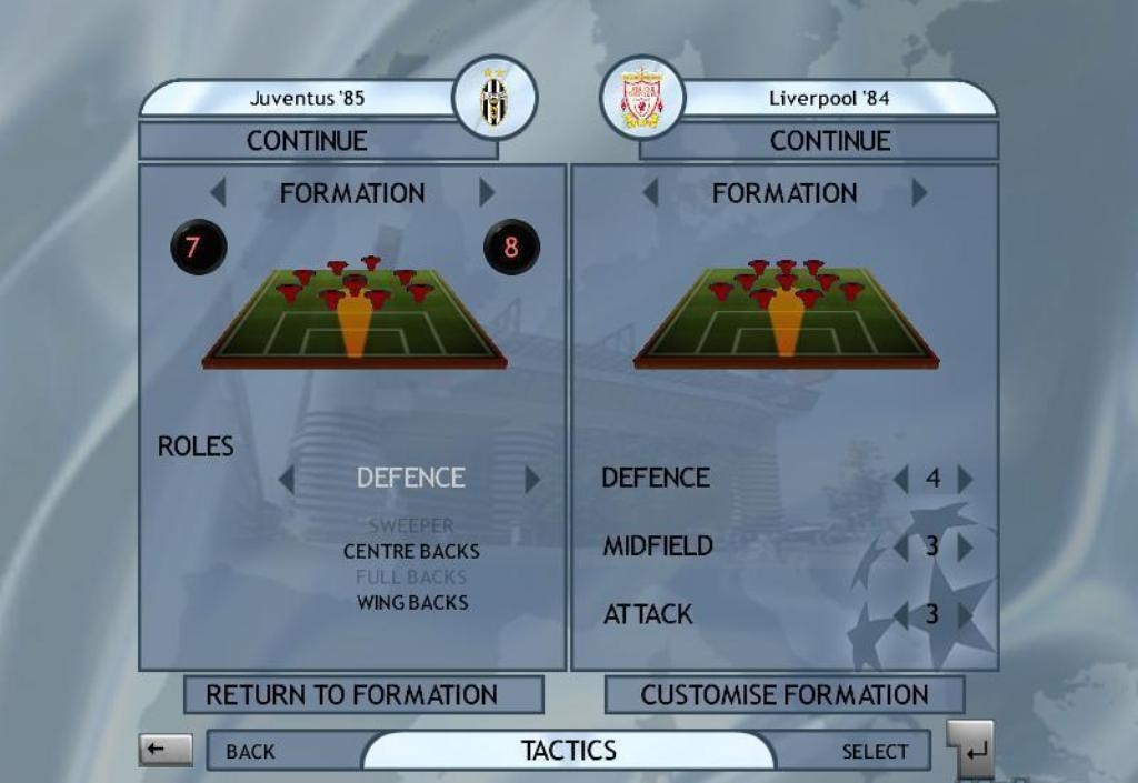 Скриншот из игры UEFA Champions League:Season 2001/2002 под номером 4