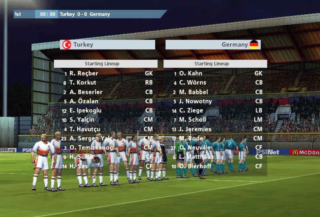 Скриншот из игры UEFA Euro 2000 под номером 15