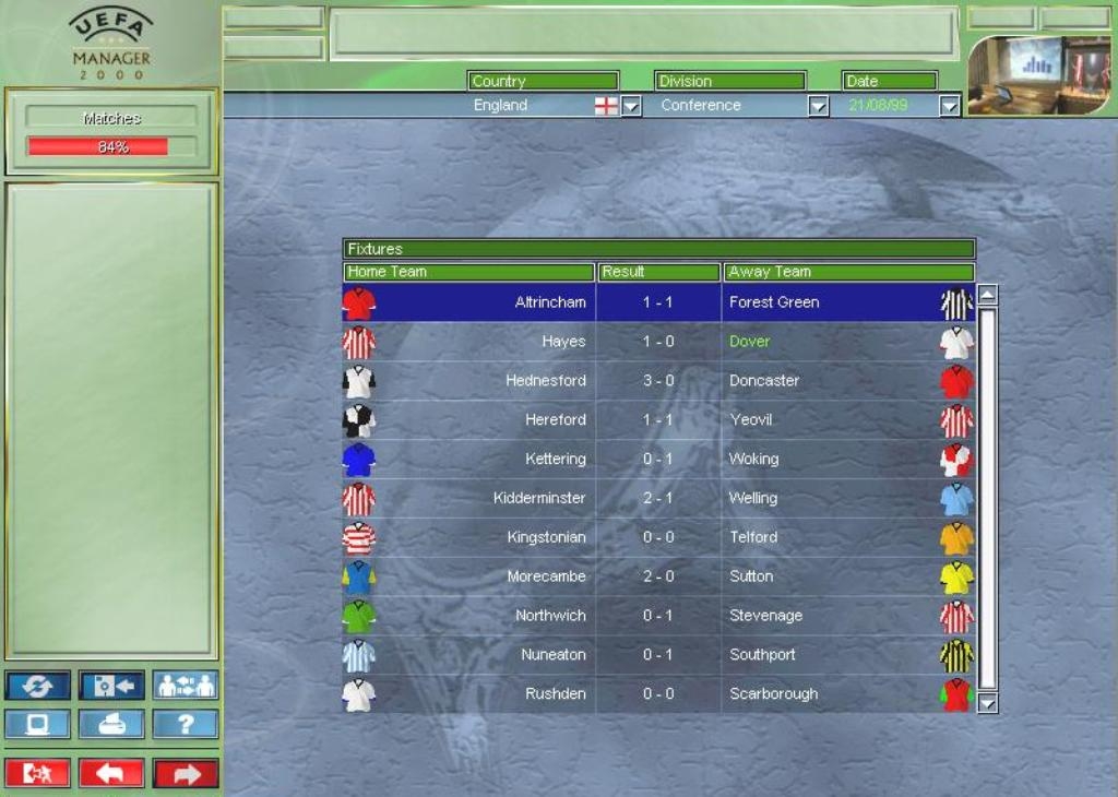 Скриншот из игры UEFA Manager 2000 под номером 1