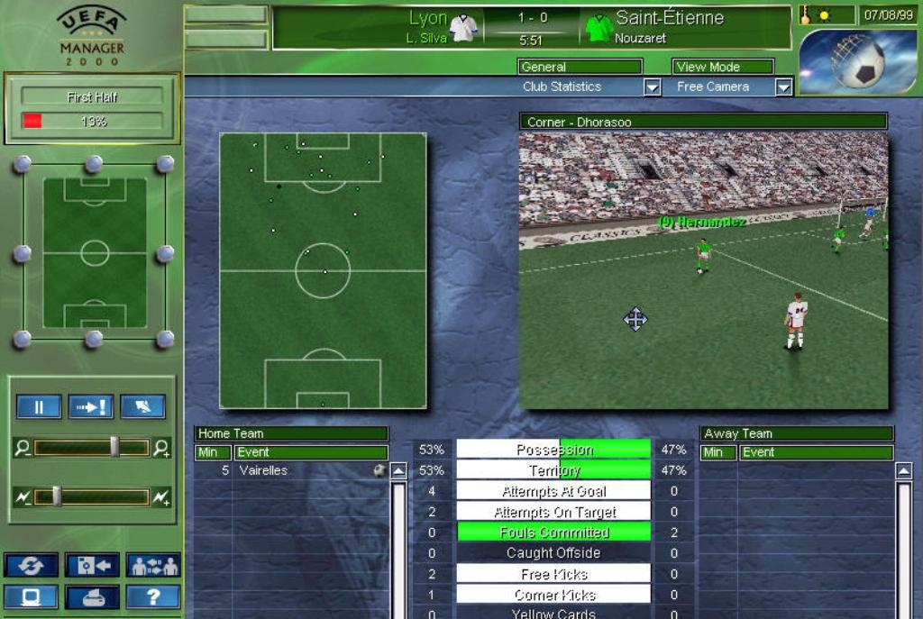 Скриншот из игры UEFA Manager 2000 под номером 27