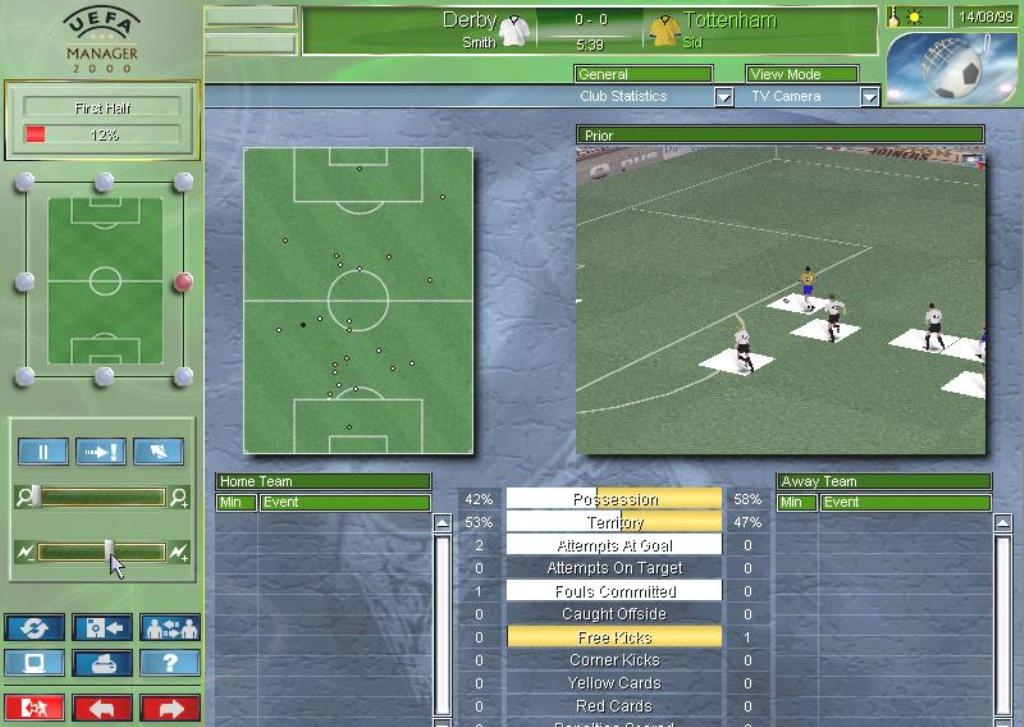 Скриншот из игры UEFA Manager 2000 под номером 4