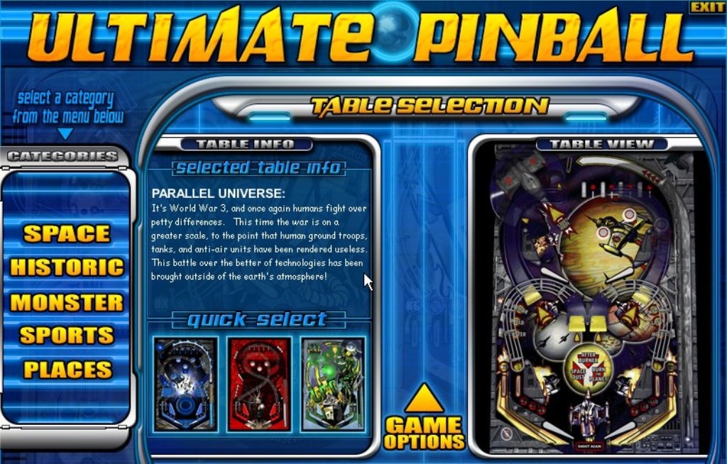 Скриншот из игры Ultimate Pinball под номером 2