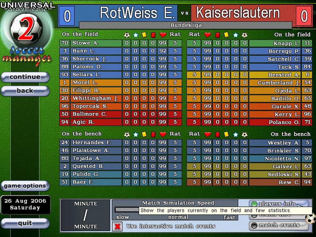 Скриншот из игры Universal Soccer Manager 2 под номером 3