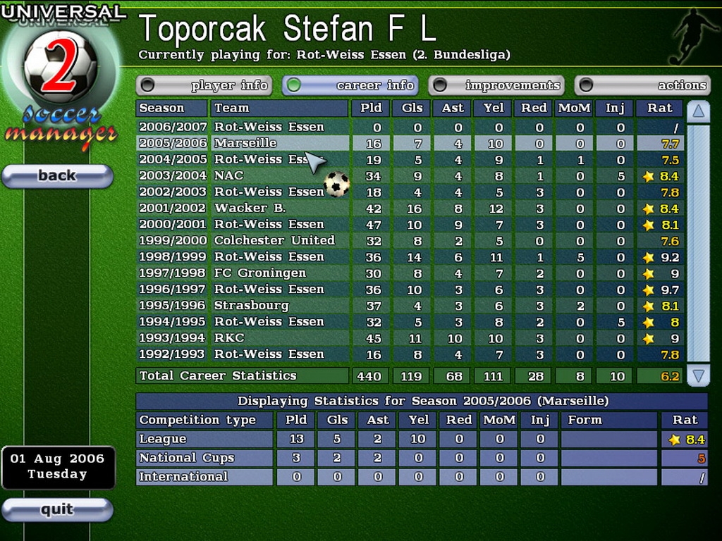 Скриншот из игры Universal Soccer Manager 2 под номером 5