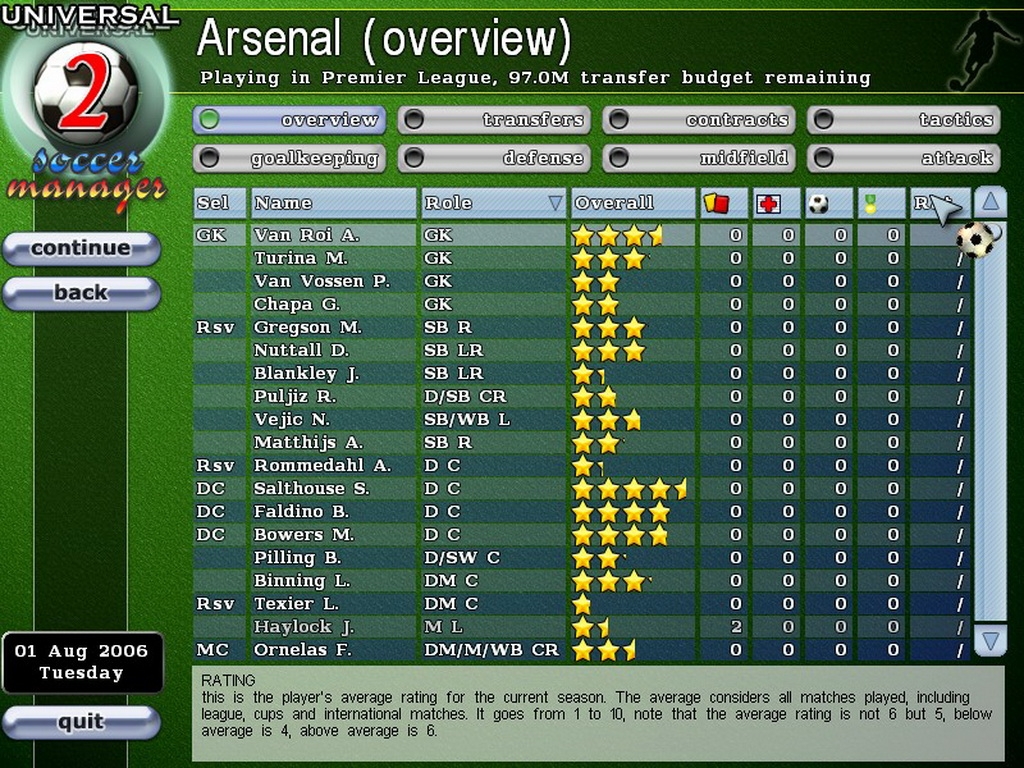 Скриншот из игры Universal Soccer Manager 2 под номером 8