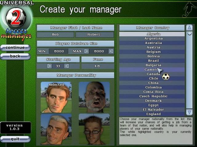 Скриншот из игры Universal Soccer Manager под номером 5