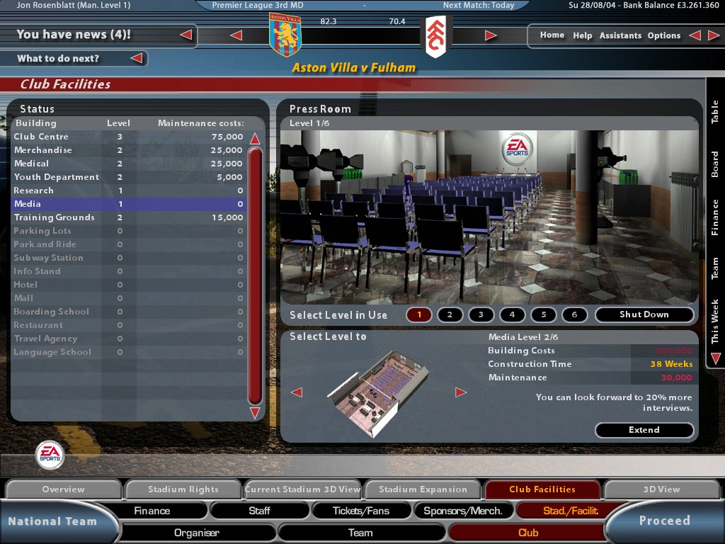 Скриншот из игры Total Club Manager 2005 под номером 22