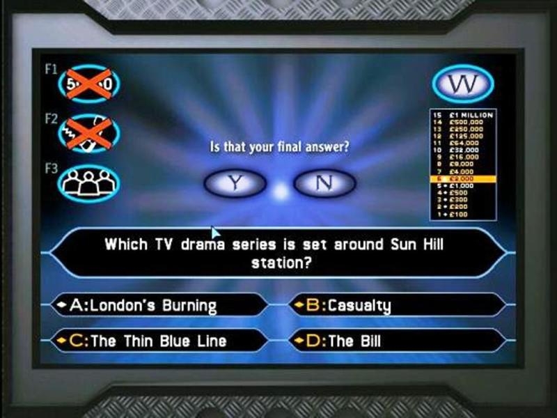 Скриншот из игры Who Wants to Be a Millionaire? UK Edition под номером 2