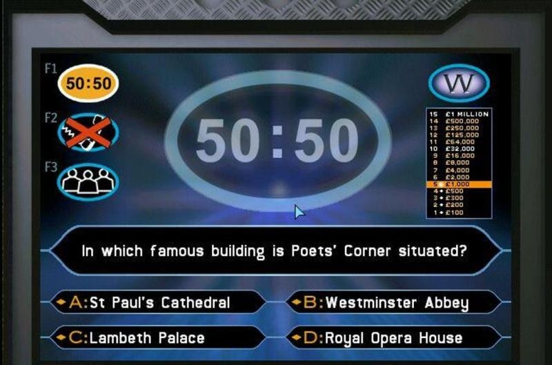 Скриншот из игры Who Wants to Be a Millionaire? UK Edition под номером 6
