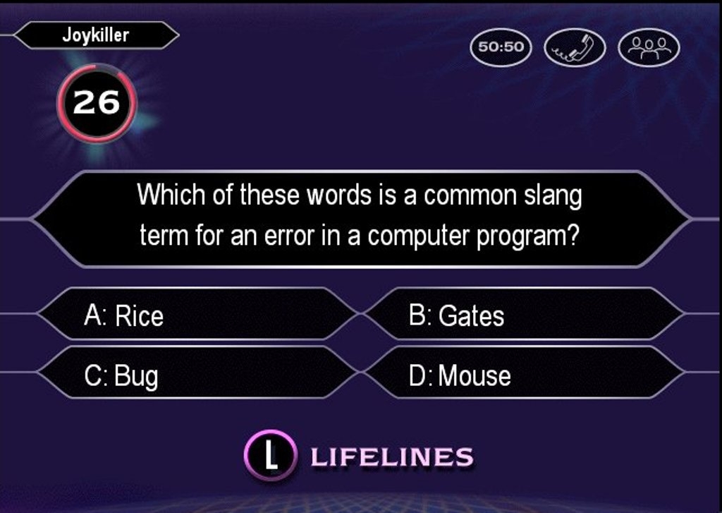 Скриншот из игры Who Wants to Be a Millionaire? Third Edition под номером 10
