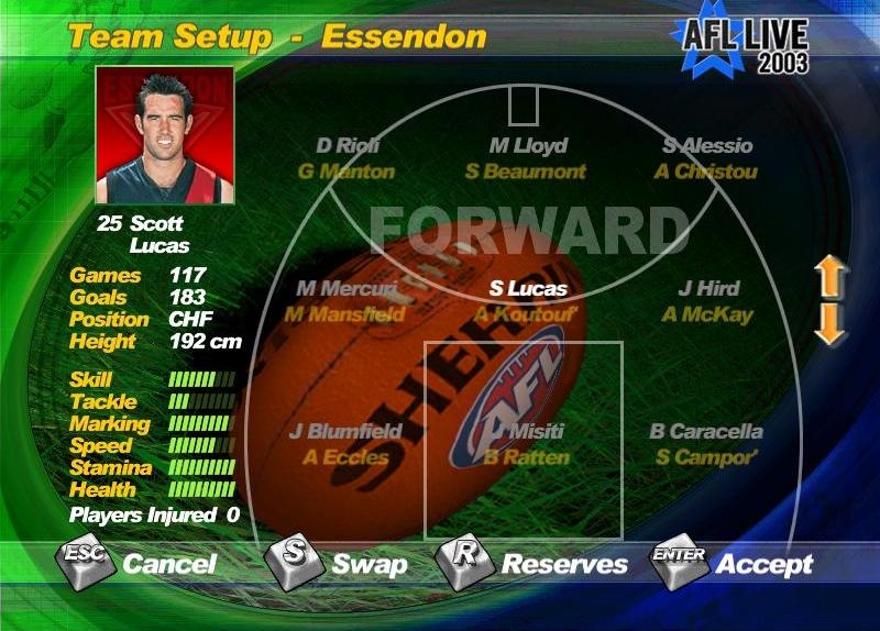 Скриншот из игры AFL Live 2003 под номером 3