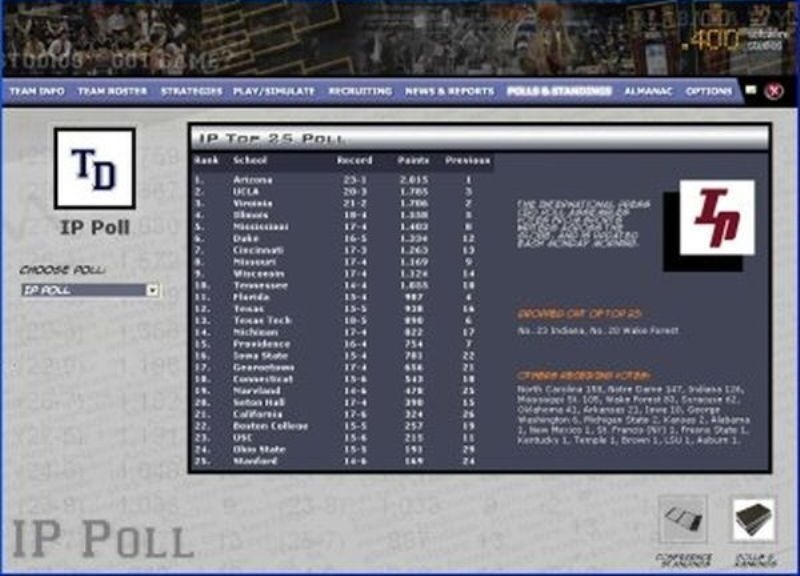 Скриншот из игры Tournament Dreams College Basketball под номером 10