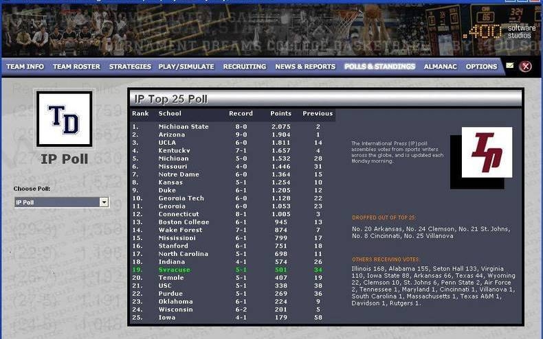 Скриншот из игры Tournament Dreams College Basketball под номером 14