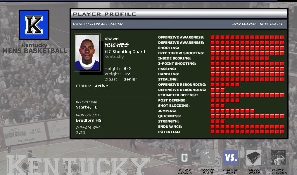 Скриншот из игры Tournament Dreams College Basketball под номером 3