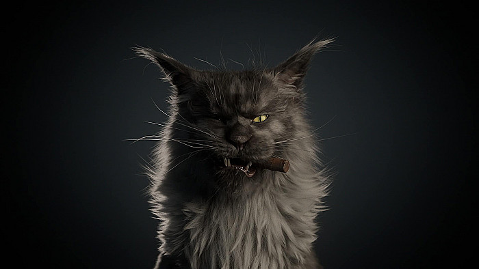 Первый кадр CG-кота Бегемота из фильма «Воланд»