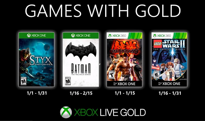 Объявлен список бесплатных игр в Xbox Live Gold в январе 2020