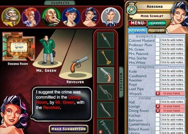 Скриншот из игры Clue Classic