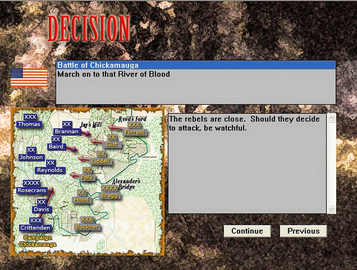 Скриншот из игры Civil War Battles: Chickamauga