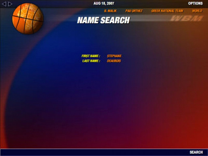 Скриншот из игры World Basketball Manager 2008