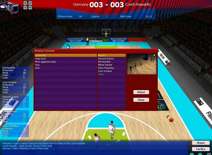 Скриншот из игры World Basketball Manager 2008