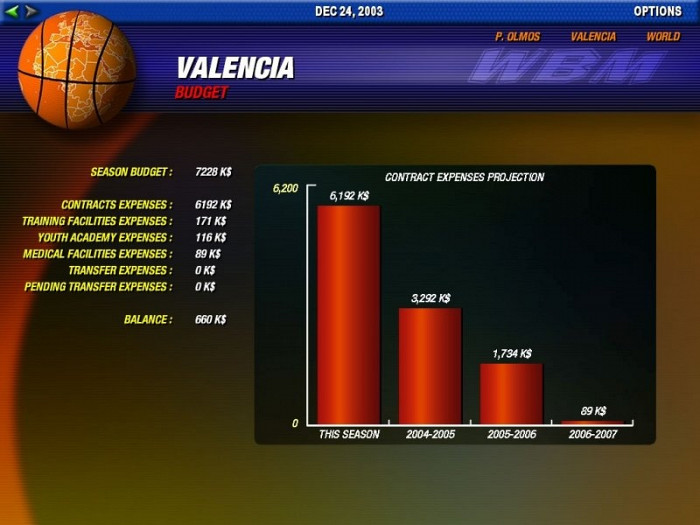 Скриншот из игры World Basketball Manager 2007