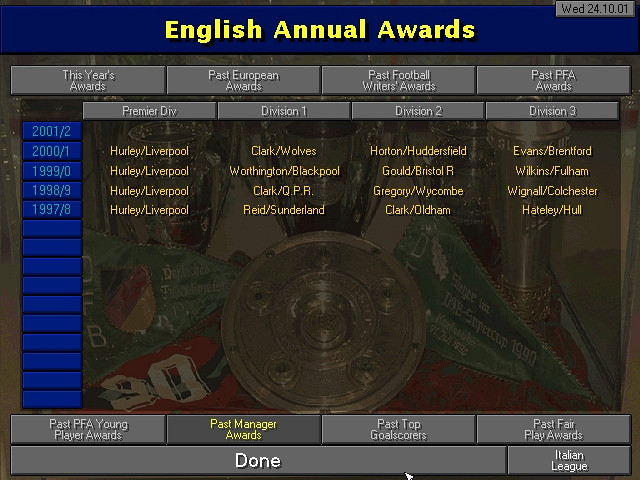 Скриншот из игры Championship Manager Season 97/98