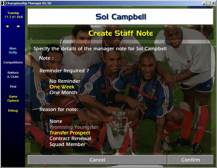 Скриншот из игры Championship Manager Season 01/02