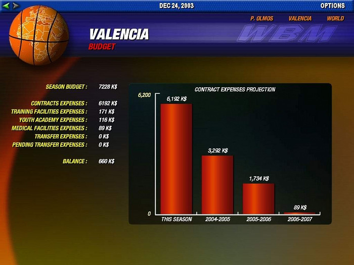 Скриншот из игры World Basketball Manager