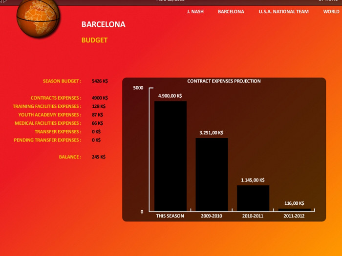 Скриншот из игры World Basketball Manager 2009