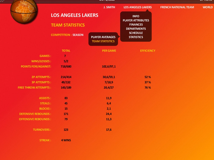 Скриншот из игры World Basketball Manager 2009