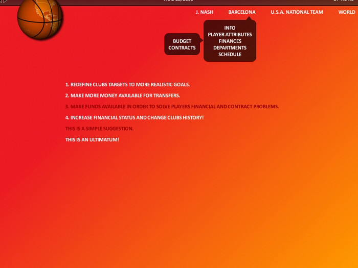 Скриншот из игры World Basketball Manager 2009