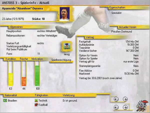 Скриншот из игры Anstoss 3