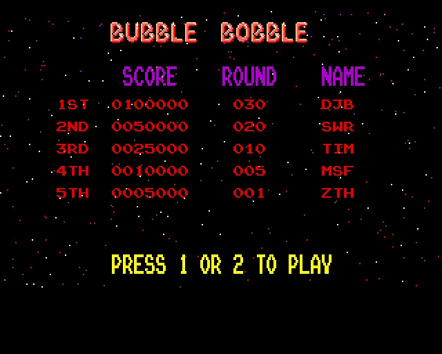 Скриншот из игры Bubble Bobble