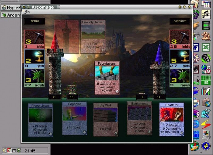 Скриншот из игры Arcomage