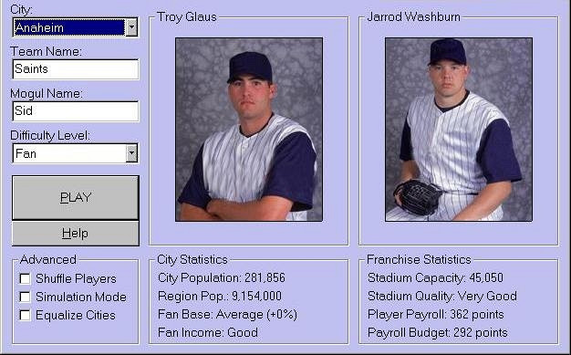 Скриншот из игры Baseball Mogul 2003