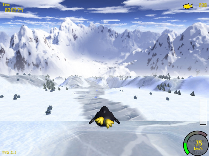 Скриншот из игры Tux Racer