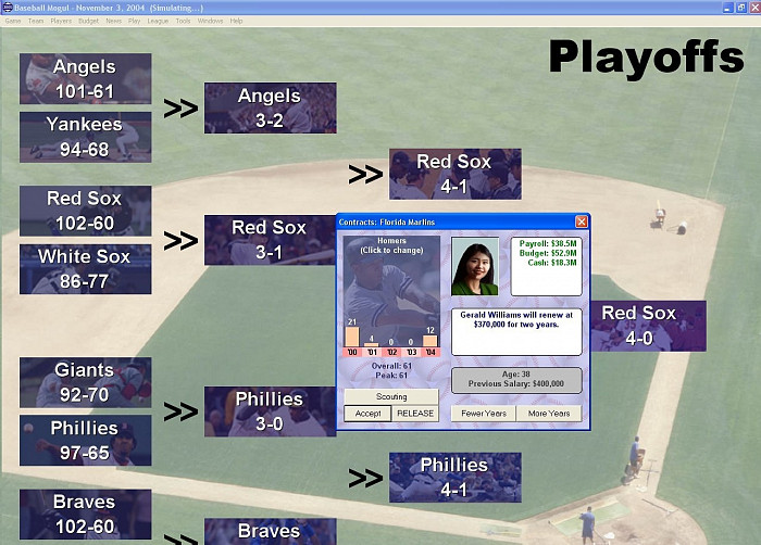 Скриншот из игры Baseball Mogul 2005