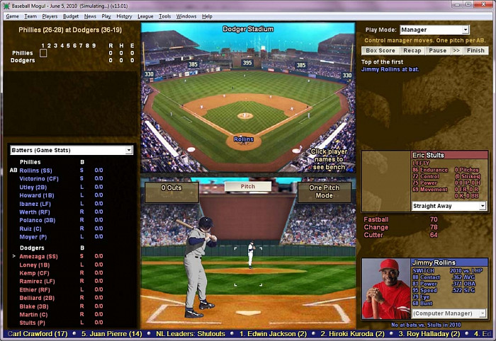 Скриншот из игры Baseball Mogul 2011