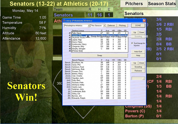 Скриншот из игры Baseball Mogul 2006