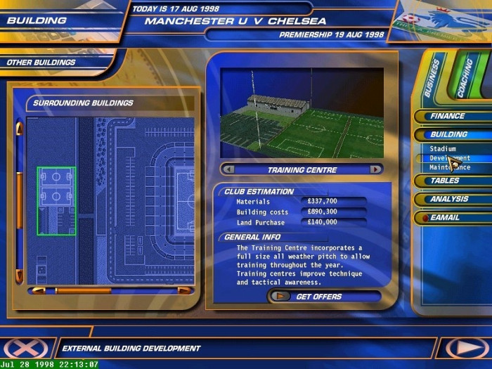 Скриншот из игры F.A. Premier League Football Manager 98