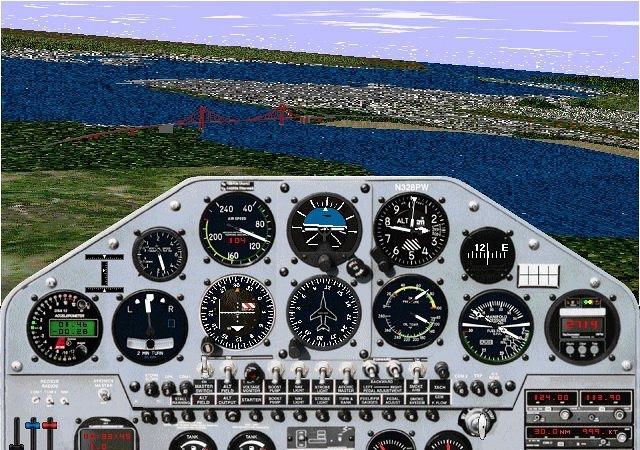 Скриншот из игры Microsoft Flight Simulator '95
