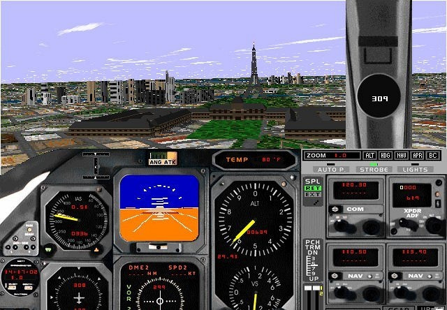 Скриншот из игры Microsoft Flight Simulator '95