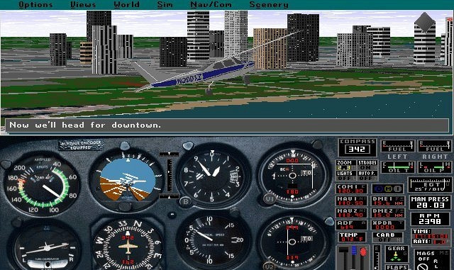 Скриншот из игры Microsoft Flight Simulator 5.0