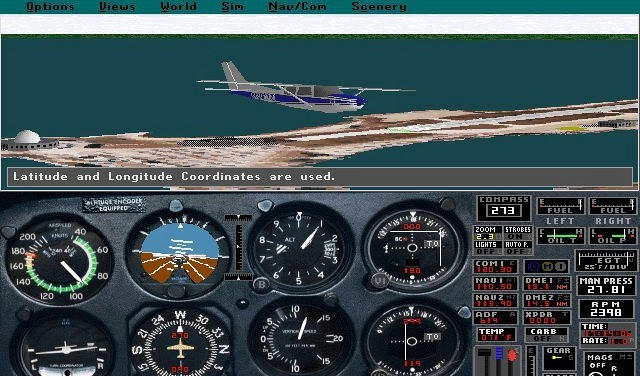 Скриншот из игры Microsoft Flight Simulator 5.0