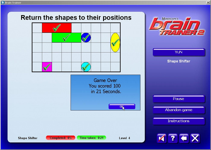 Скриншот из игры Mindscape's Brain Trainer 2