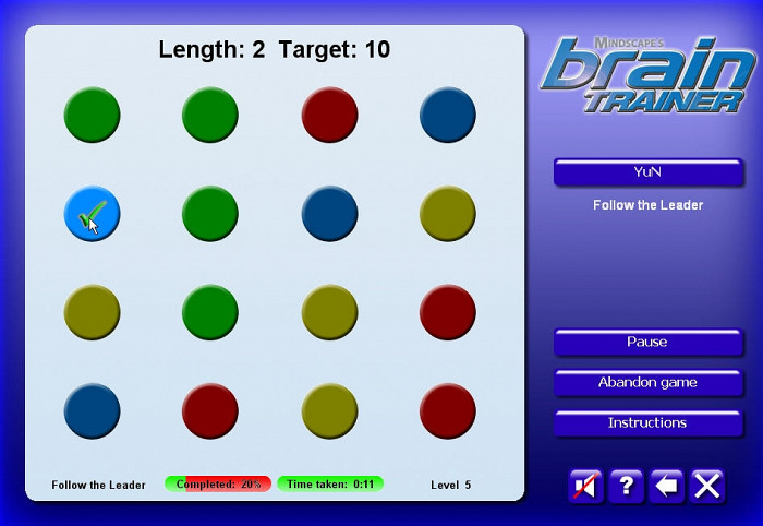 Скриншот из игры Mindscape's Brain Trainer