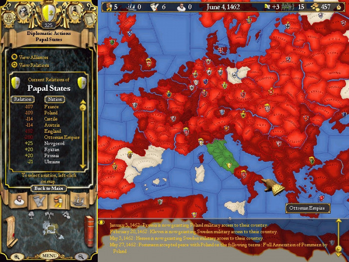 Скриншот из игры Europa Universalis 2