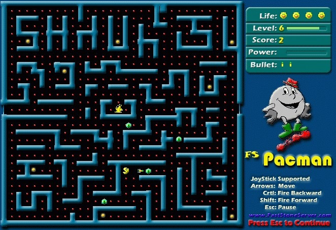 Скриншот из игры FastStone Pacman